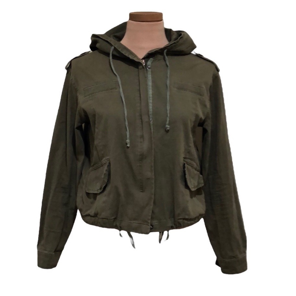 Brandy Melville Olive Green Hooded Jacket